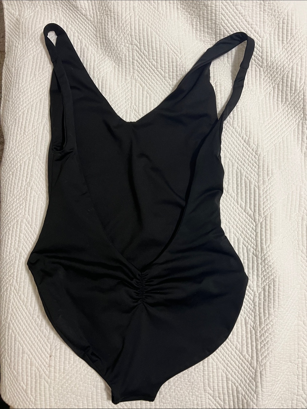 Classic Black Scoop One-Piece Swimsuit - Picture 2 of 4
